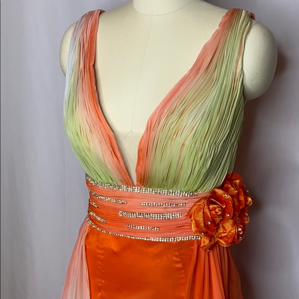Orange and Green Ombré Gown - Picture 5 of 8